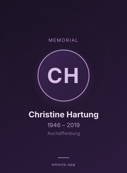 Memorial portrait of Christine Hartung