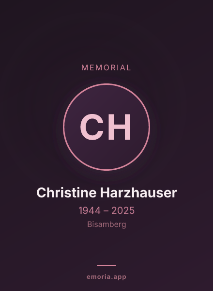 Memorial portrait of Christine Harzhauser
