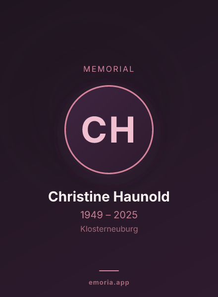 Memorial portrait of Christine Haunold