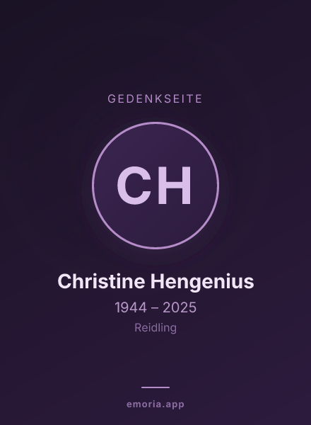 Gedenkportrait von Christine Hengenius