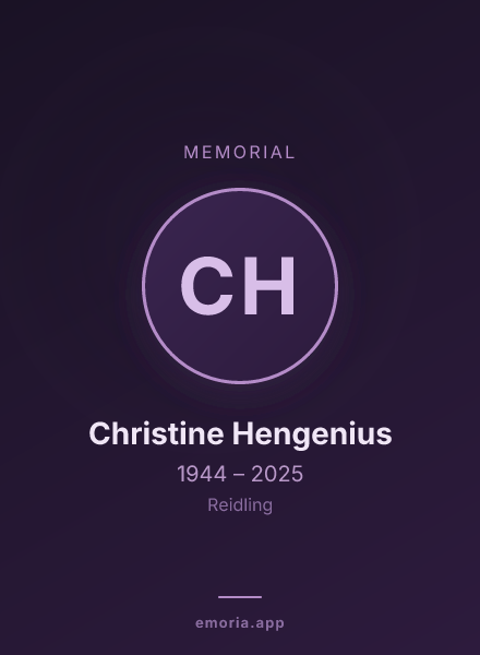 Memorial portrait of Christine Hengenius