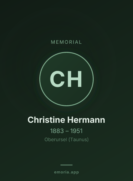 Memorial portrait of Christine Hermann