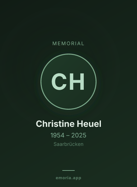 Memorial portrait of Christine Heuel