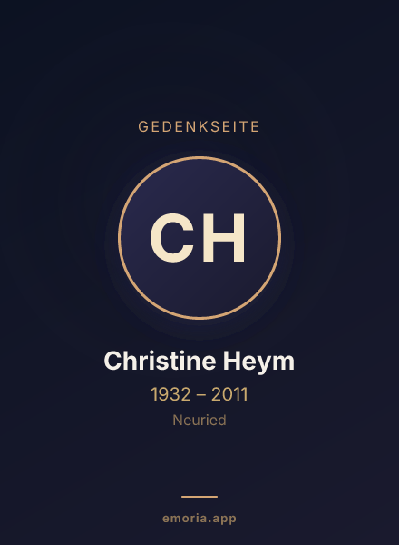 Gedenkportrait von Christine Heym