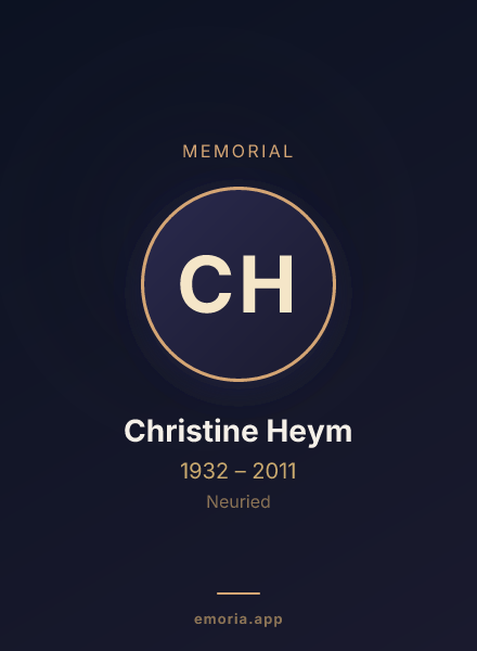 Memorial portrait of Christine Heym
