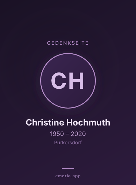 Gedenkportrait von Christine Hochmuth
