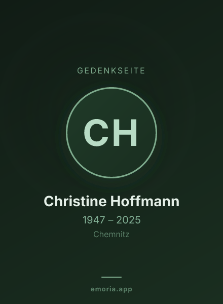 Gedenkportrait von Christine Hoffmann