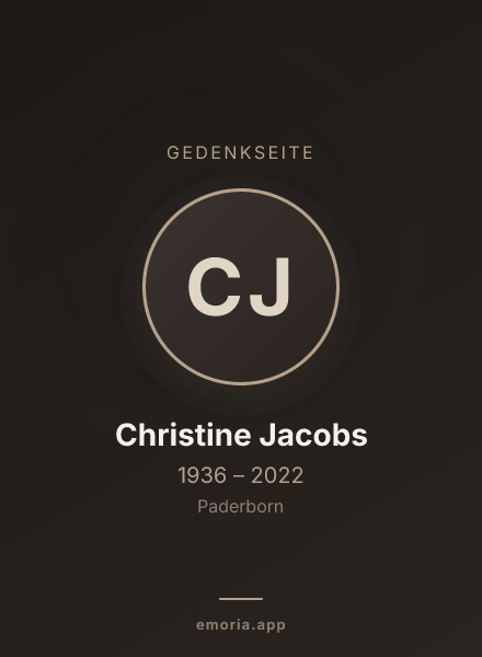Gedenkportrait von Christine Jacobs