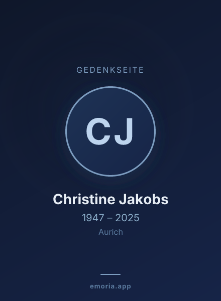 Gedenkportrait von Christine Jakobs