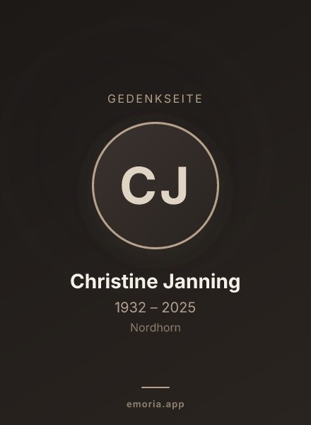 Gedenkportrait von Christine Janning
