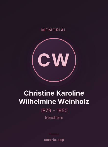 Memorial portrait of Christine Karoline Wilhelmine Weinholz