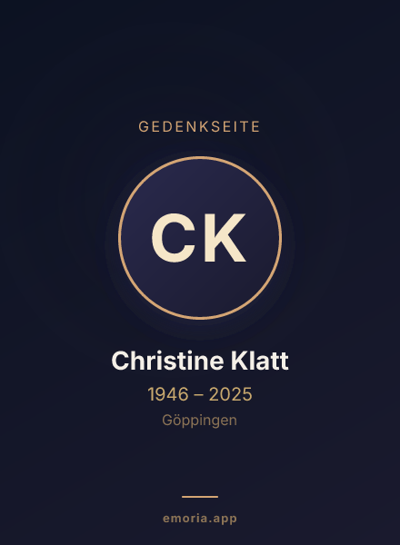 Gedenkportrait von Christine Klatt