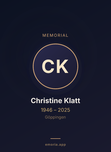 Memorial portrait of Christine Klatt