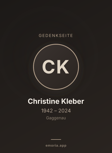 Gedenkportrait von Christine Kleber