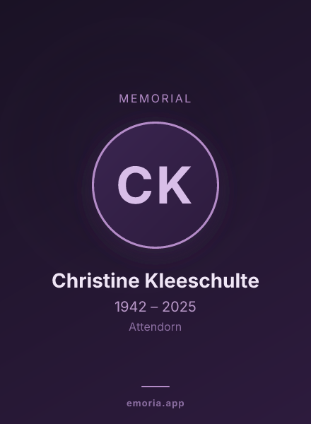 Memorial portrait of Christine Kleeschulte