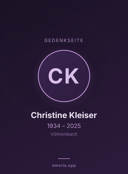 Gedenkportrait von Christine Kleiser