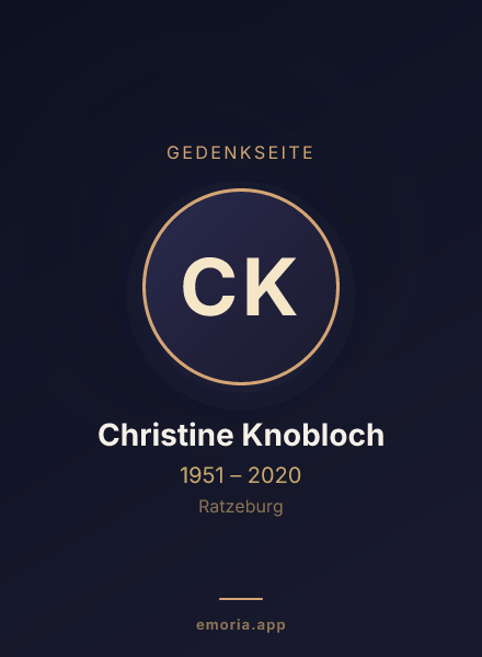 Gedenkportrait von Christine Knobloch