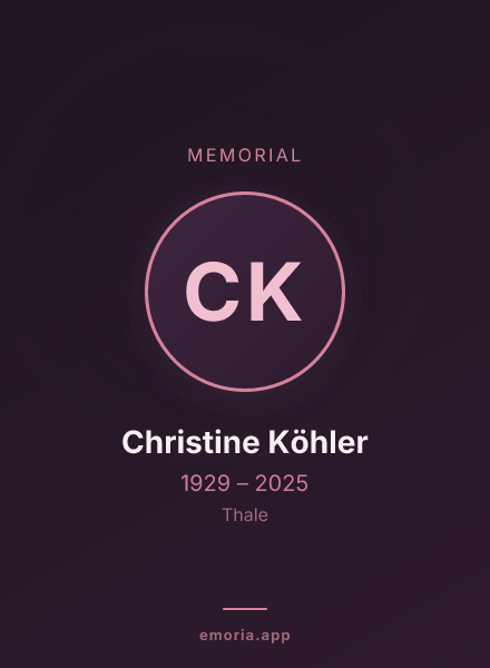 Memorial portrait of Christine Köhler