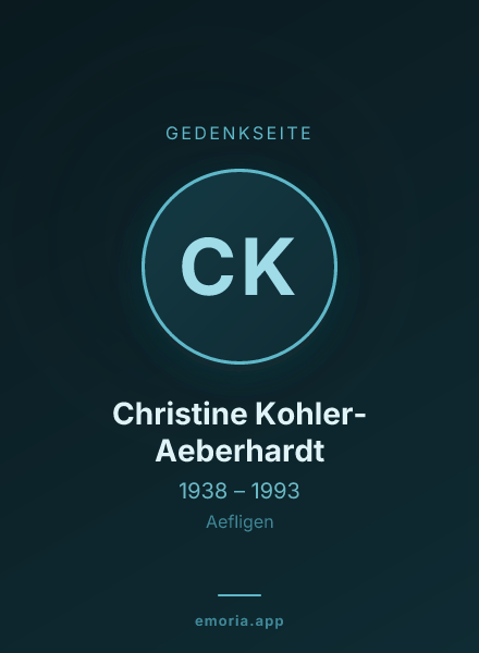 Gedenkportrait von Christine Kohler-Aeberhardt
