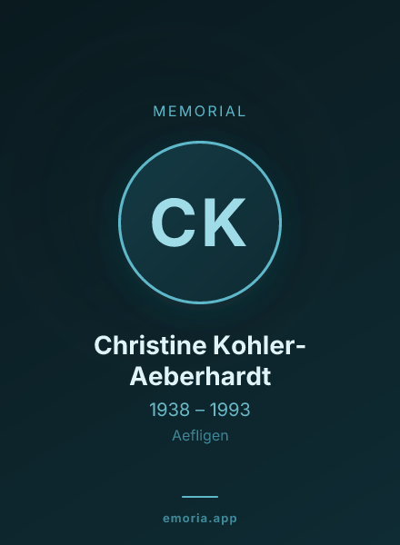Memorial portrait of Christine Kohler-Aeberhardt