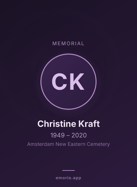 Memorial portrait of Christine Kraft