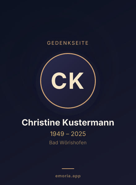 Gedenkportrait von Christine Kustermann