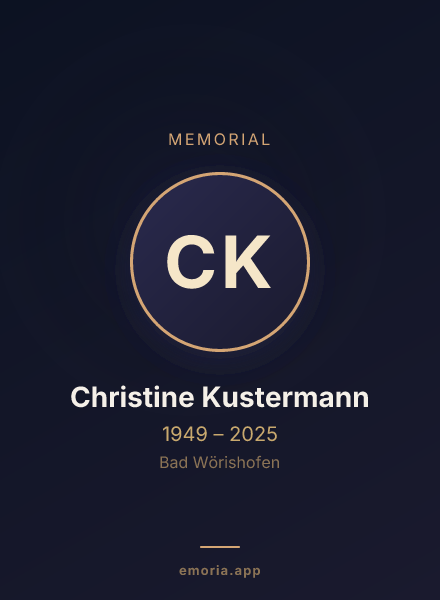 Memorial portrait of Christine Kustermann
