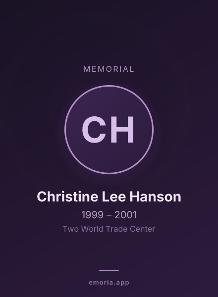 Memorial portrait of Christine Lee Hanson