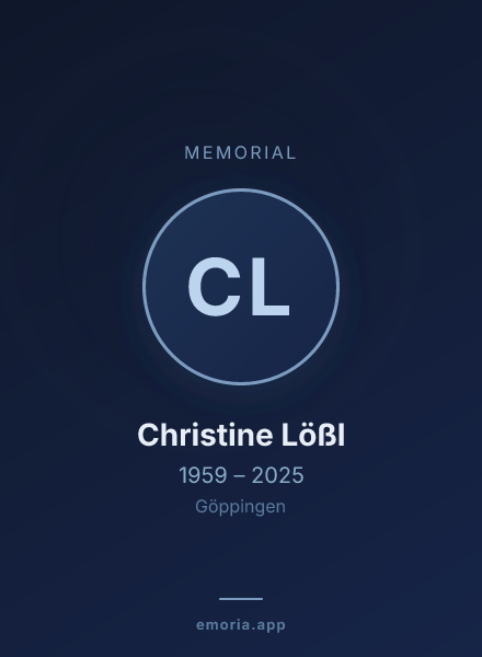 Memorial portrait of Christine Lößl