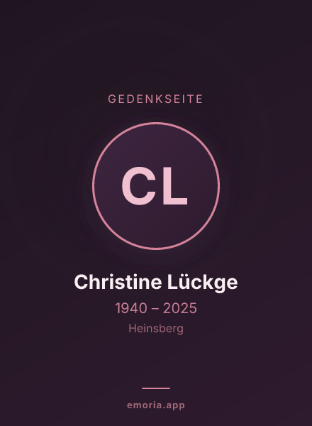 Gedenkportrait von Christine Lückge
