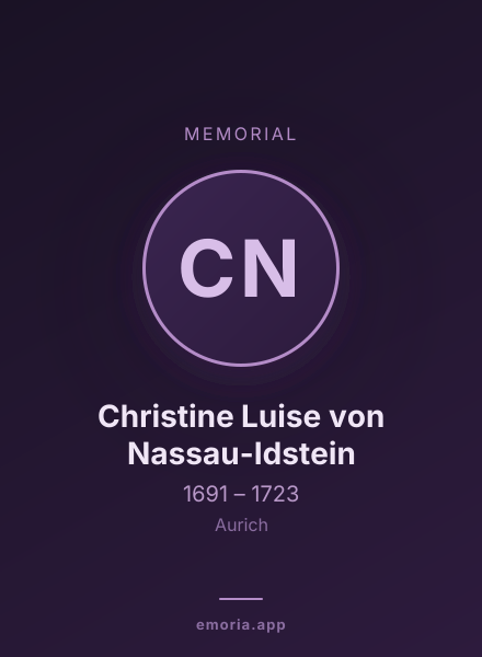 Memorial portrait of Christine Luise von Nassau-Idstein