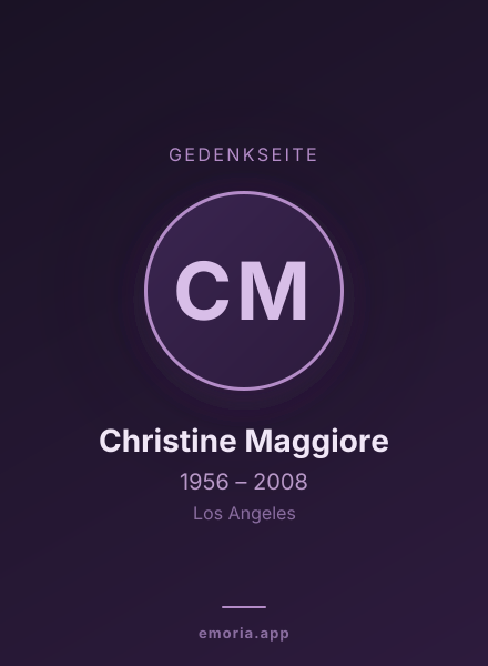 Gedenkportrait von Christine Maggiore