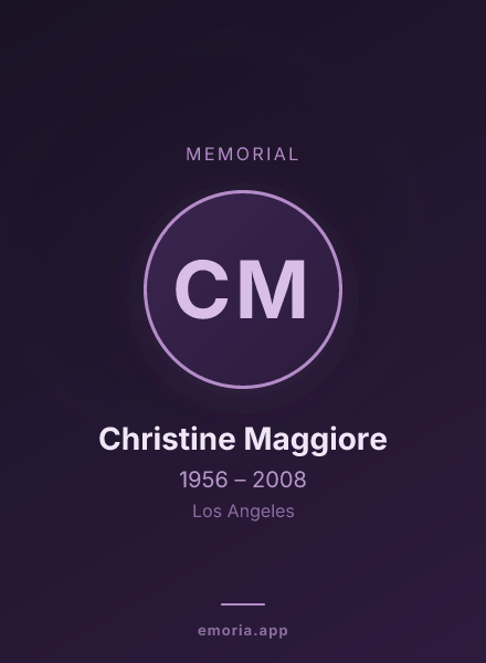 Memorial portrait of Christine Maggiore