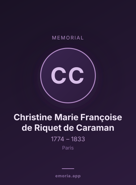 Memorial portrait of Christine Marie Françoise de Riquet de Caraman