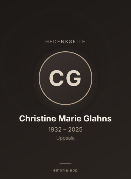 Gedenkportrait von Christine Marie Glahns