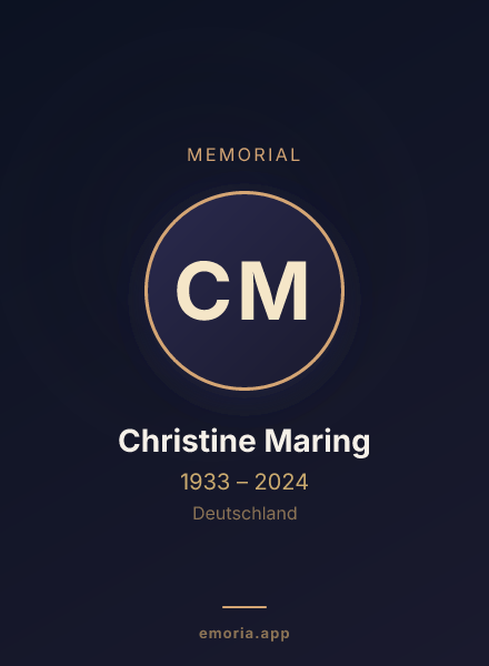 Memorial portrait of Christine Maring