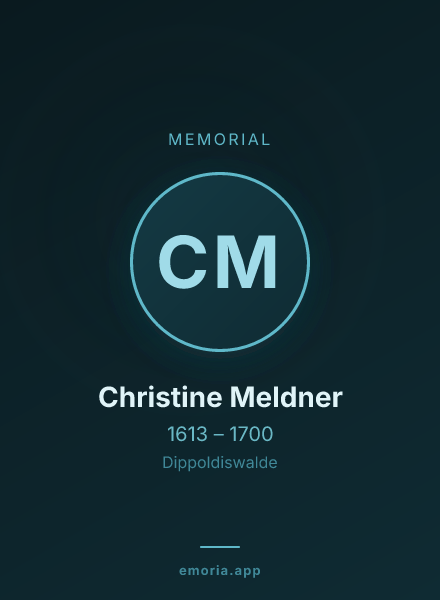 Memorial portrait of Christine Meldner