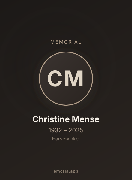 Memorial portrait of Christine Mense