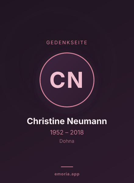 Gedenkportrait von Christine Neumann
