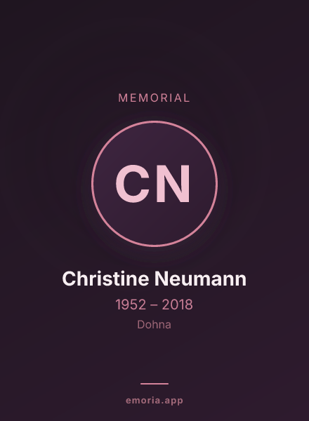 Memorial portrait of Christine Neumann