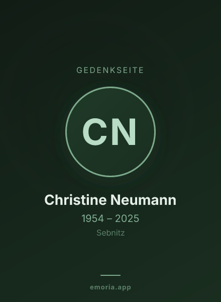 Gedenkportrait von Christine Neumann