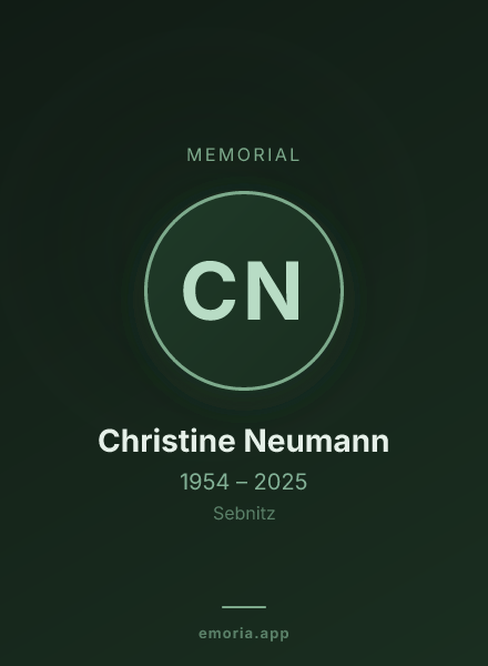 Memorial portrait of Christine Neumann