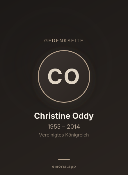 Gedenkportrait von Christine Oddy
