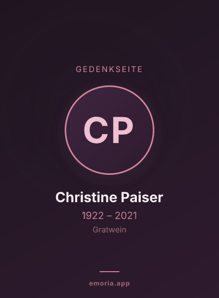 Gedenkportrait von Christine Paiser