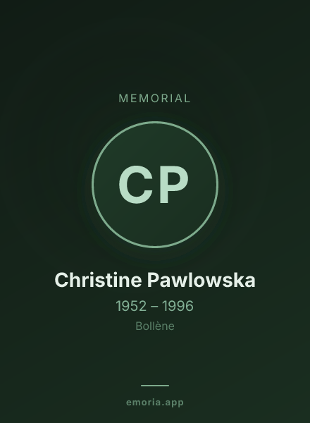 Memorial portrait of Christine Pawlowska