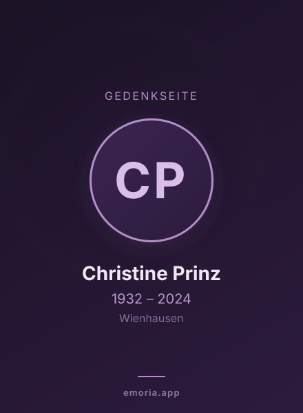 Gedenkportrait von Christine Prinz