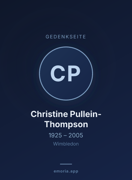 Gedenkportrait von Christine Pullein-Thompson
