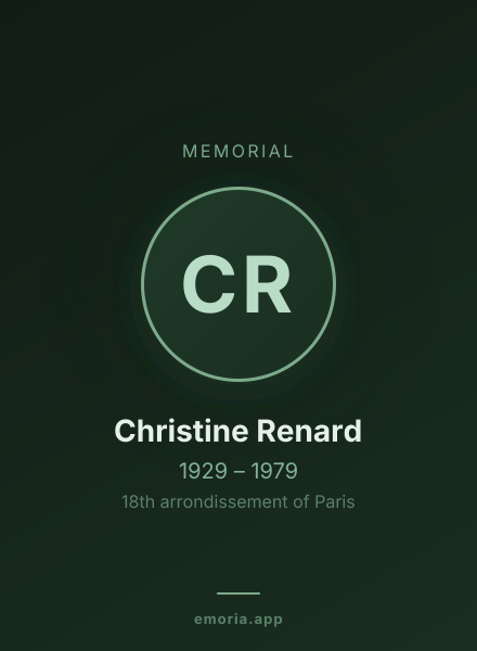 Memorial portrait of Christine Renard