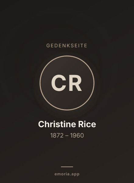 Gedenkportrait von Christine Rice