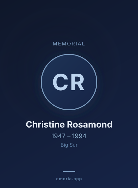 Memorial portrait of Christine Rosamond